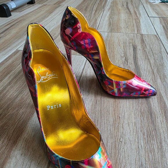 Christian Louboutin Hot Chick 100 DiscoLaser Multi Color Pumps Eur. 36.5 - Picture 3 of 12